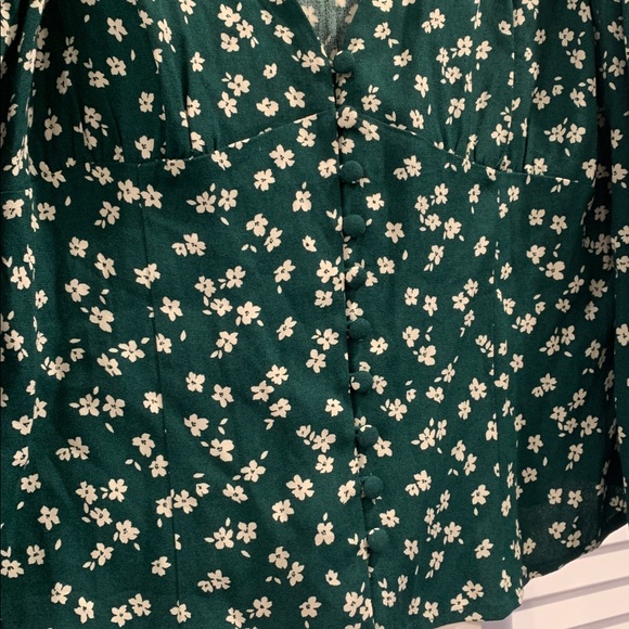 Like new Reformation Annette ditsy floral green/white size Large boho romantic - Picture 6 of 10